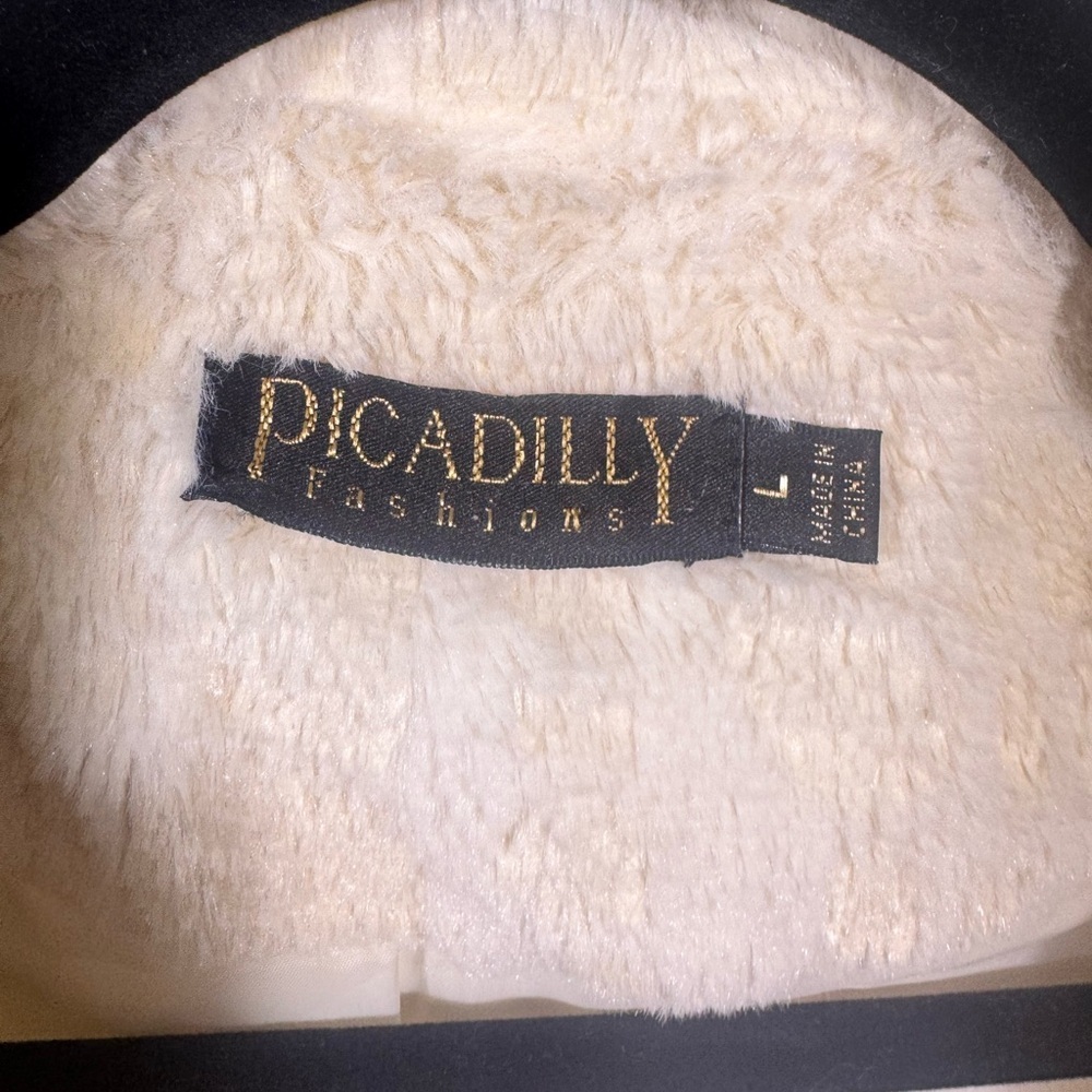 Piccadilly Cream Faux Fur Textured Coat - Picture 5 of 5